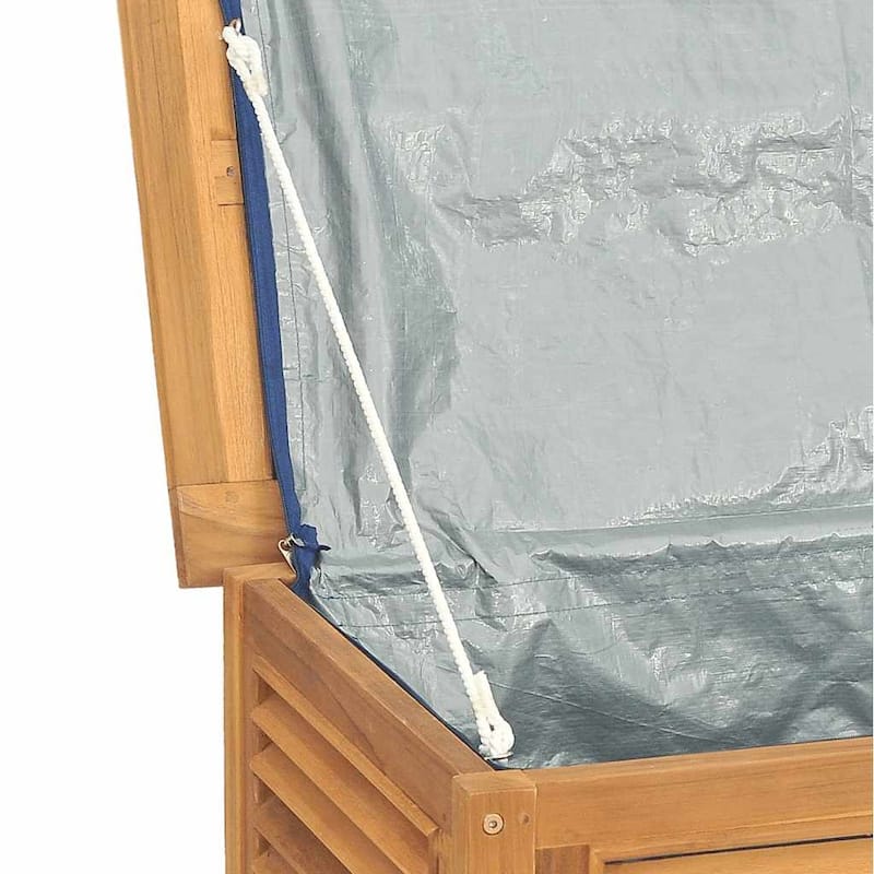 vidaXL Patio Storage Box Outdoor Cushion Storage with Bag Solid Wood Teak