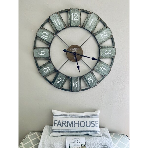 Shop Patton Wall Decor 36 Galvanized Metal And Wood Windmill