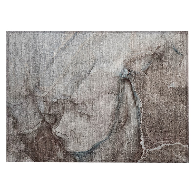 Machine Washable Indoor/ Outdoor Abstract Chantille Rug