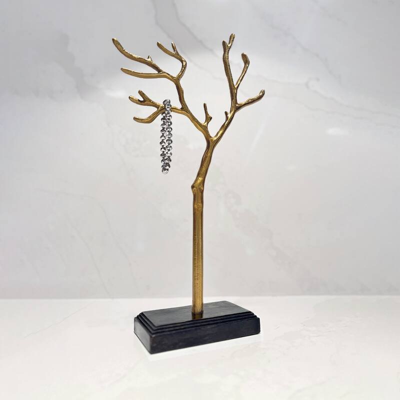 Jewelry Tree - Metal with Wood Base