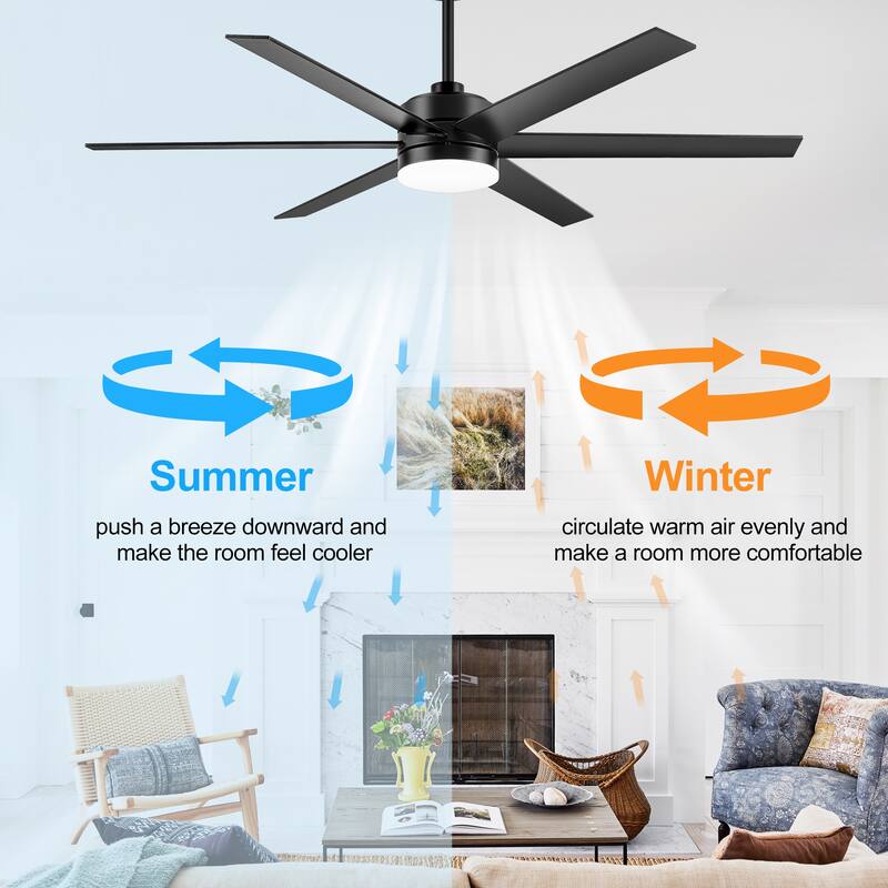 65 in. Integrated LED Indoor Gold/Black ceiling Fans with Light and Remote Control Included