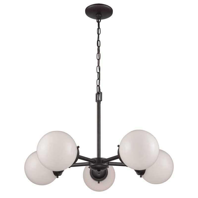 Beckett 22-inch Wide 3-Light Chandelier in Oil Rubbed Bronze with Clear Glass - 26in W x 26in D x 16in H - Oil Rubbed Bronze and White
