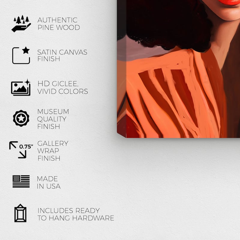 Wynwood Studio Fashion and Glam Glamorama V Orange and Glam Wall Art Canvas Print