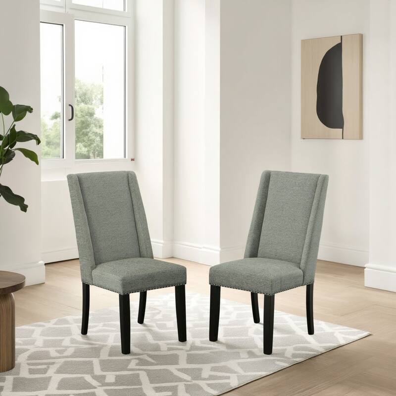 Upholstered Cushion Dining Chairs - 40" - Set of 2 - Gray
