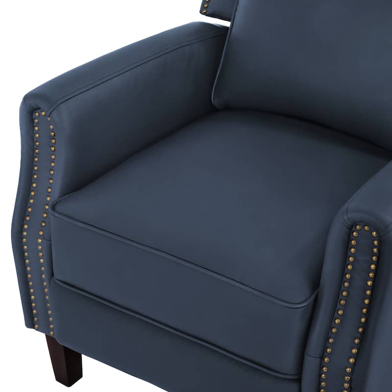 2 Set Genuine Leather Recliner Modern Push Back Recliner Chair Wingback 3 Adjustable Chair for Living Room