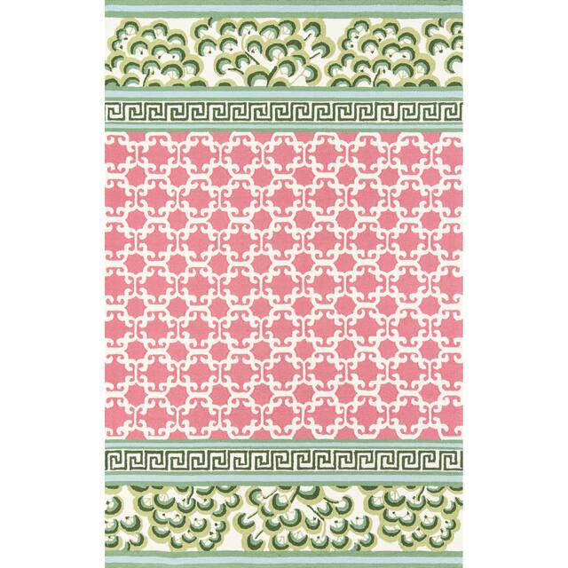 Madcap Cottage by Momeni Under A Loggia Montserrat Indoor/ Outdoor Rug - 8' X 10' - Pink