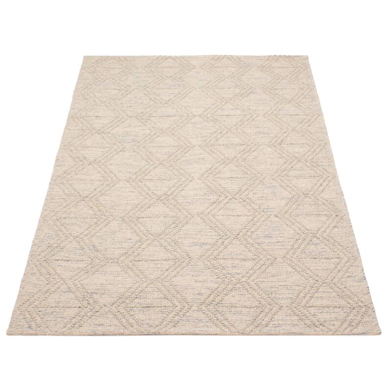 ECARPETGALLERY Braid weave Sienna Khaki Wool Rug - 5'0 x 8'0