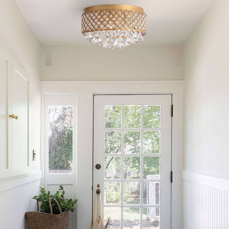 Silver Orchid Taylor 4-light Crystal Flush Mount Chandelier