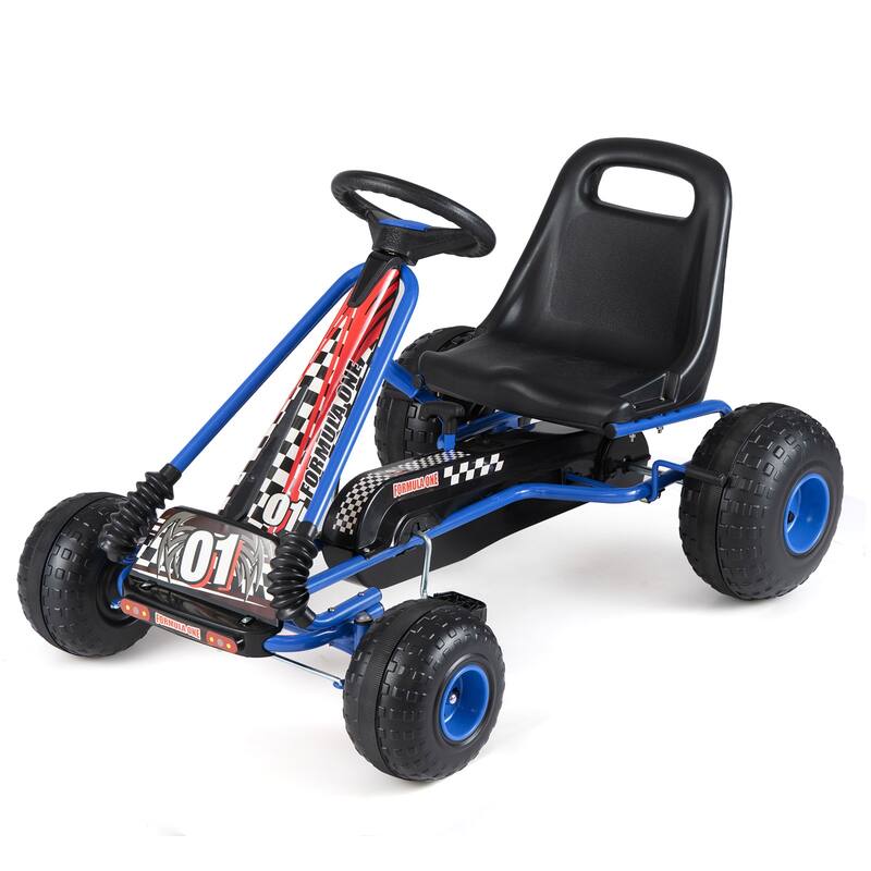 Gymax Kids 4-Wheel Pedal Go Kart w/Clutch & Hand Brake Multi-Terrain