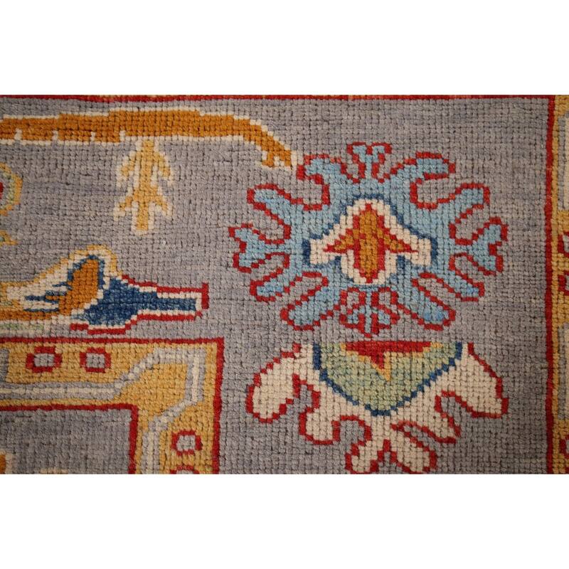 Gray Oushak Oriental Area Rug Handmade Wool Carpet - 5'2" x 7'10"