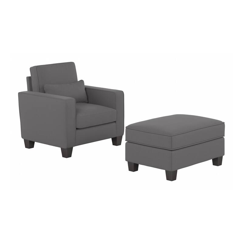 Bush Furniture Stockton Living Room Accent Chair with Ottoman Set
