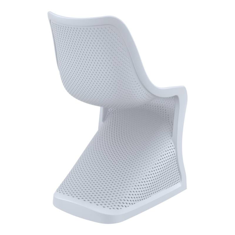 33.5" Silvery Gray Outdoor Patio Dining Chair