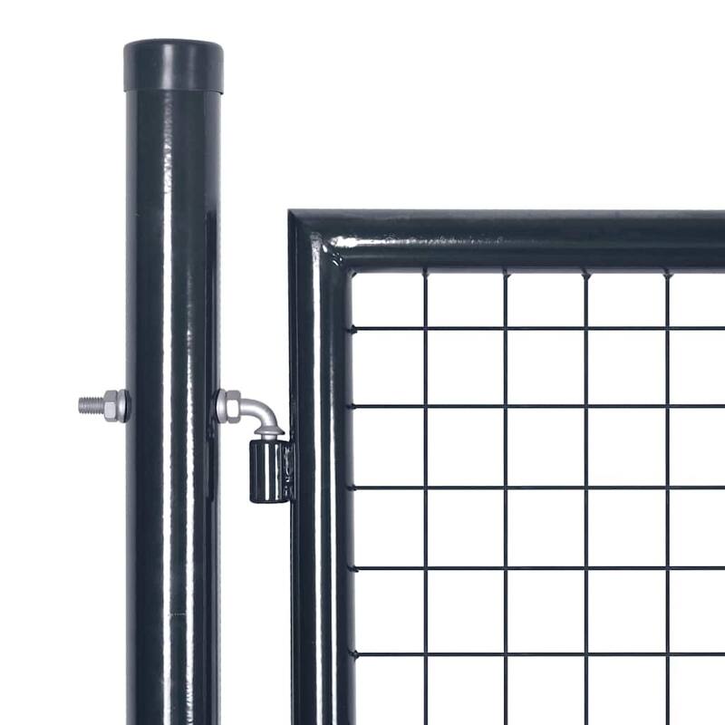 vidaXL Mesh Garden Gate Galvanised Steel 118.1x39.4" Grey - 120.5 x 59.1"