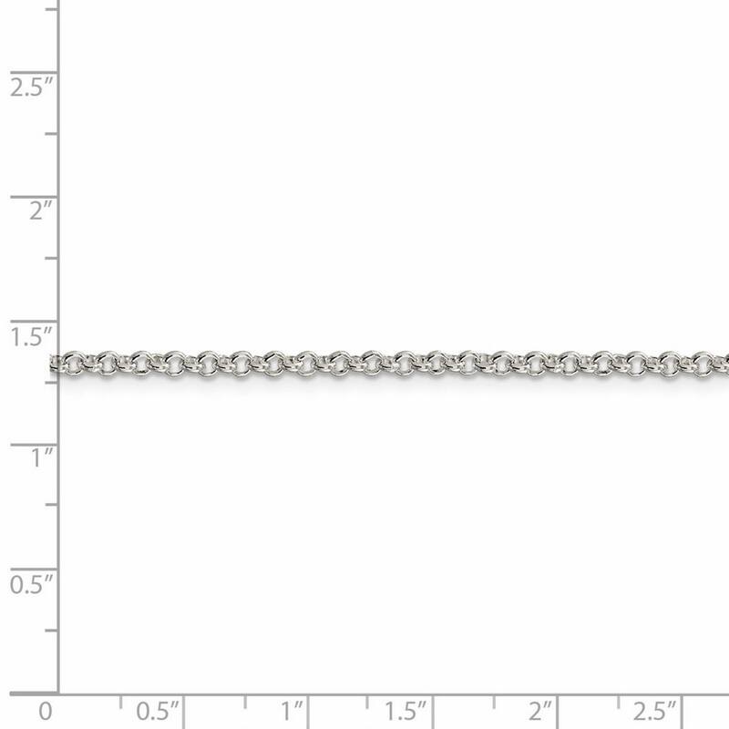 Curata 925 Sterling Silver 2.5mm Rolo Chain Necklace
