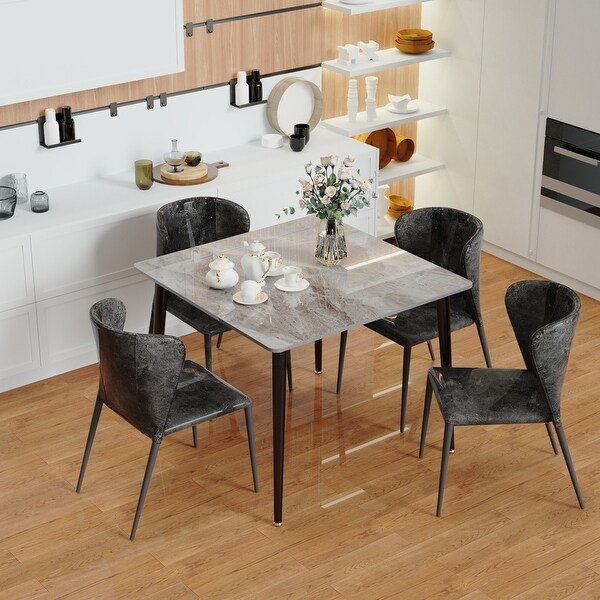 Marble look top dining table sales