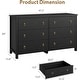 preview thumbnail 17 of 18, Rattan Dresser Storage Cabinet for Bedroom Living Room, Black