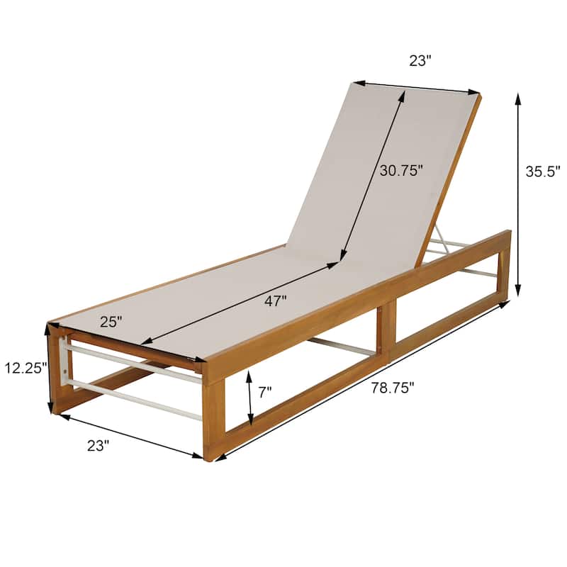 Emile Outdoor Mesh and Wood Chaise Lounge by Christopher Knight Home