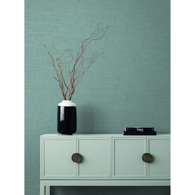 Glasgow Teal Pearl Non-Woven Unpasted Bohemian Tiger's Eye Wallpaper Covers about 60.75 sq. ft.