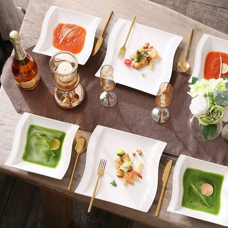 MALACASA Flora 18-Piece Dessert Set (Service for 6)