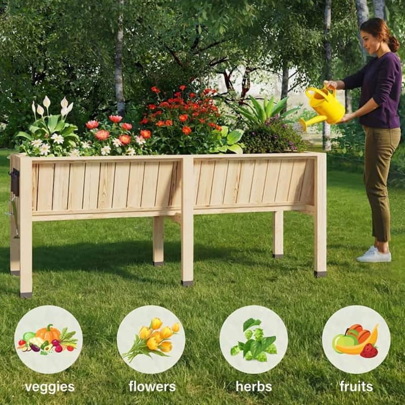 45x23x30in Raised Garden Bed Planter Box for Backyard - N/A
