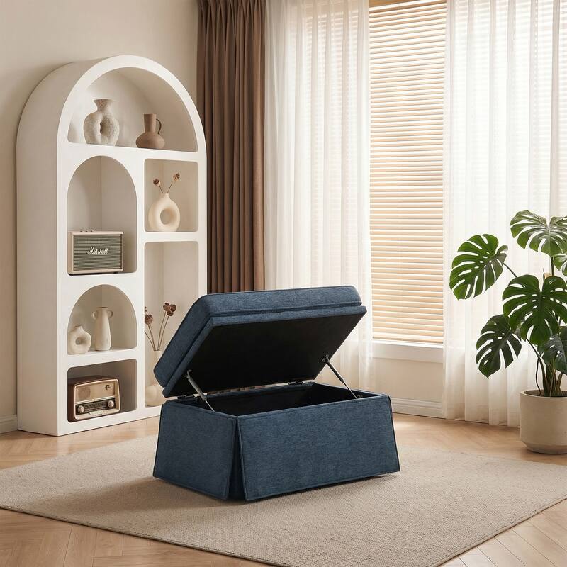 Skirted Oversized Storage Ottoman