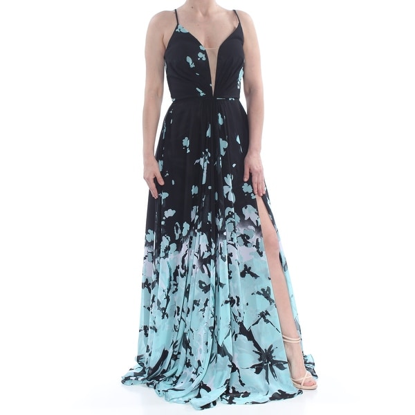 betsy and adam pleated floral gown