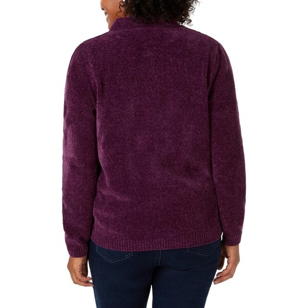 alfred dunner chenille zip cardigan sweater