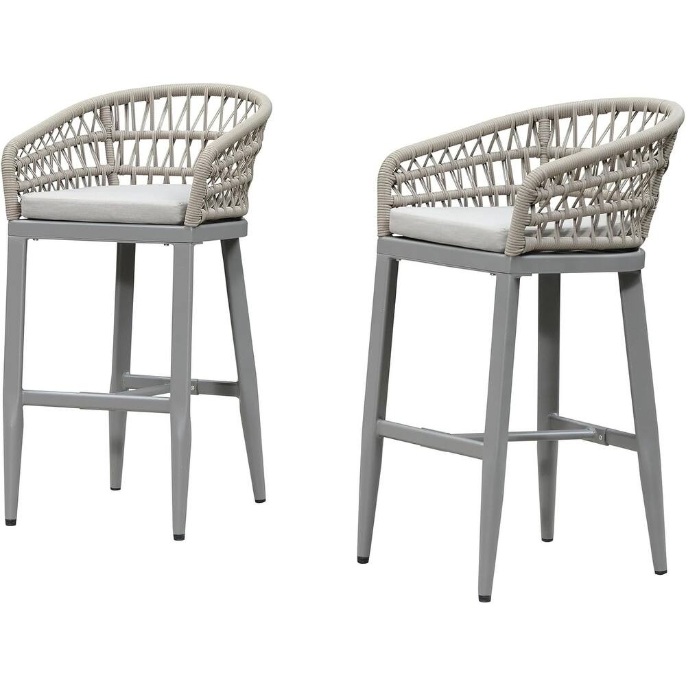 PURPLE LEAF Outdoor Dining Chairs Set of 2 Patio Bar Stools
