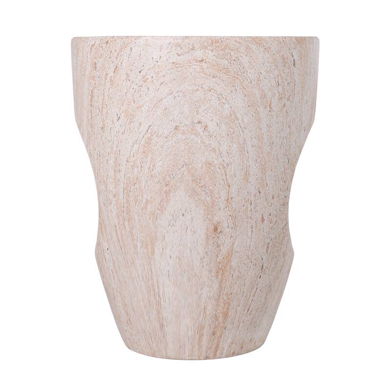 Christopher Knight Home - Modern Indoor/Outdoor 19.29"H MgO Accent Side End Table with Sculptural Cutout & Marble Finish