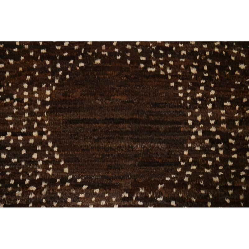 Brown Tribal Moroccan Oriental Area Rug Hand-knotted Wool Carpet - 5'11" x 9'0"