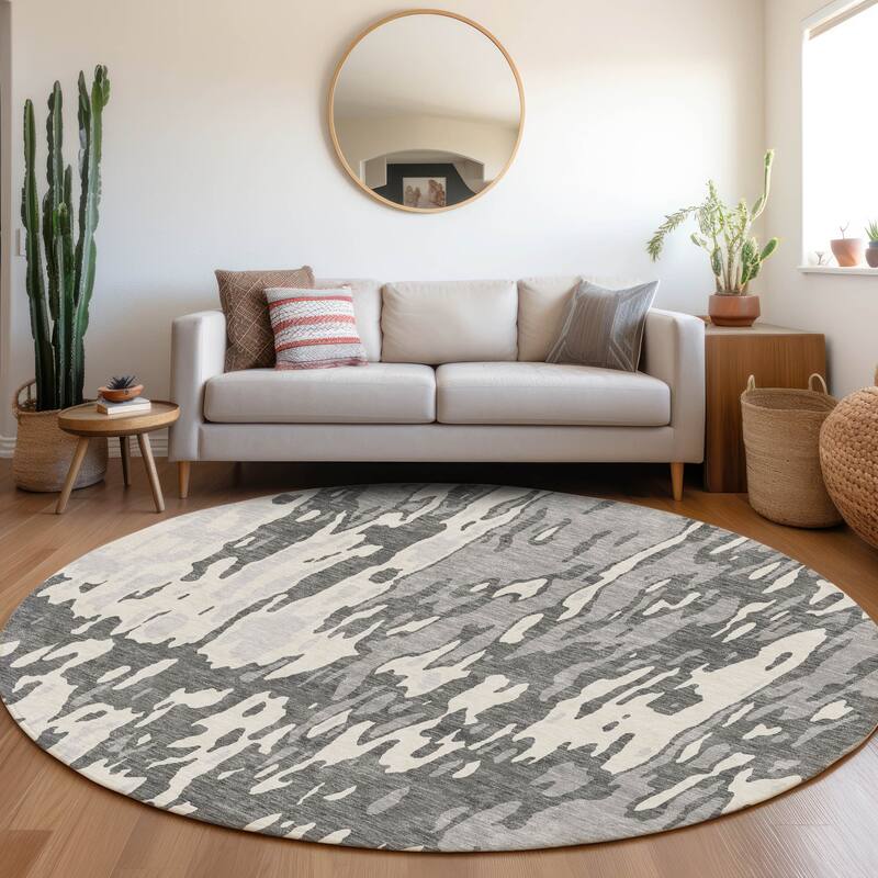 Premium Washable Super Soft Contemporary Glam Mayfield Rug - Gray - 8' x 8'
