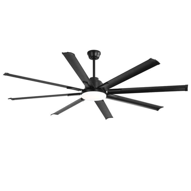 52 Inch/66 Inch/72 Inch Modern Ceiling Fan with Dimmable LED Light ,Remote&APP Control,8 Blades for Large Living Room,Porch - 84 Inch - Black