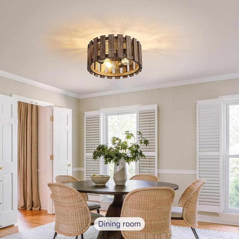 3 Light light fixture wood lights on a ceiling metal, wood light for the kitchen - N/A