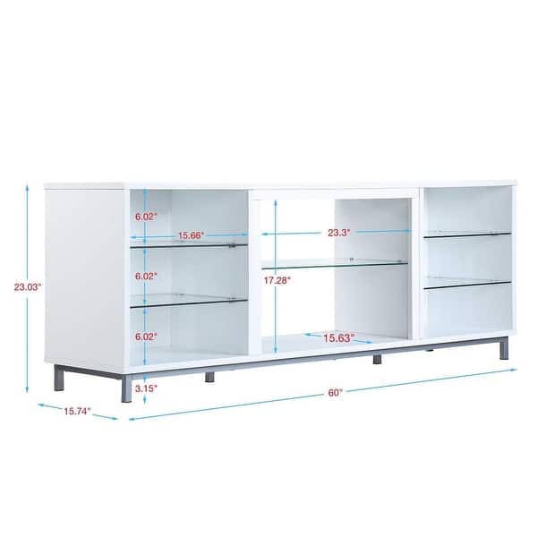 dimension image slide 0 of 5, Manhattan Comfort Brighton 60 In. Wire Management Media Cabinet Console