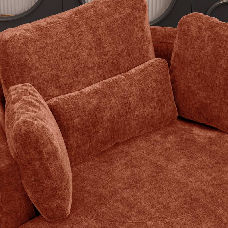 50.2"W Accent Barrel Chair,360° Swivel Club Chair with Metal Base