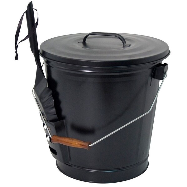 Shop Panacea 15343 Fireplace Ash Bucket With Shovel Matte Black