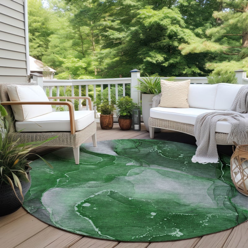 Fari Artistic Abstract Weather Resistant Classic Meets Modern Outdoor Rug