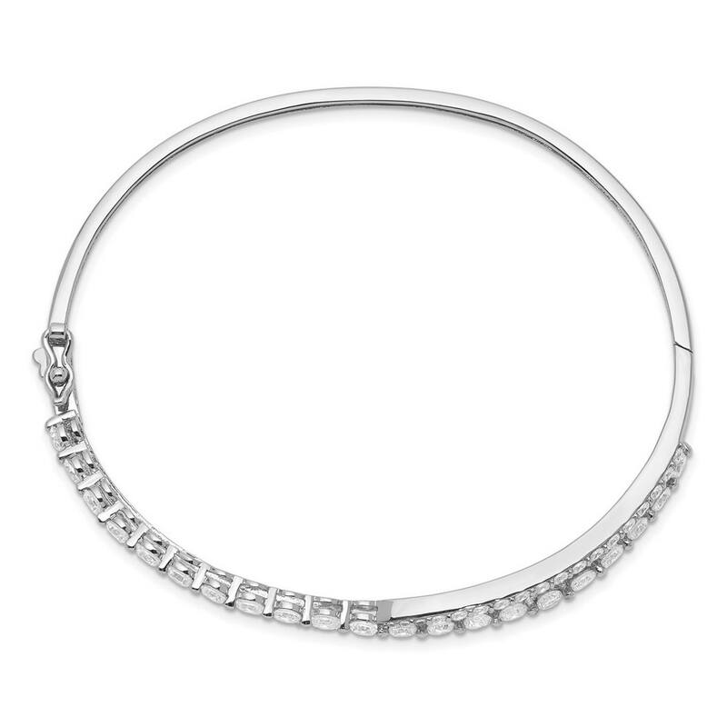Curata 925 Sterling Silver Rhodium Plated Criss Religious Faith Cross Pendant Necklace CZ Cubic Zirconia Simulated Diamond