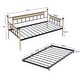 preview thumbnail 24 of 22, Twin Oak Legs & Steel Combination Daybed Bed Frame with Trundle