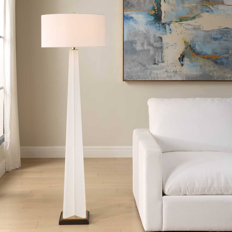 Uttermost Rosin White Floor Lamp - 20.00" W x 66.25" H x 20.00" D