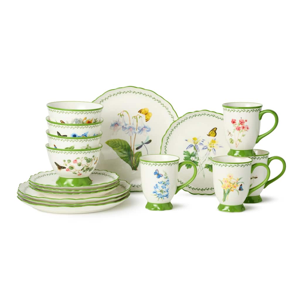 Certified International French Rooster 16 Piece Dinnerware Set, Service for 4 - 11.00"L x 11.00"W x 1.25"H
