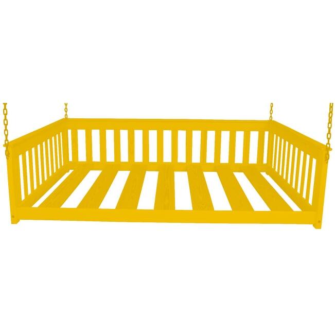 Pine Full Mission Hanging Daybed with Chain - Canary Yellow