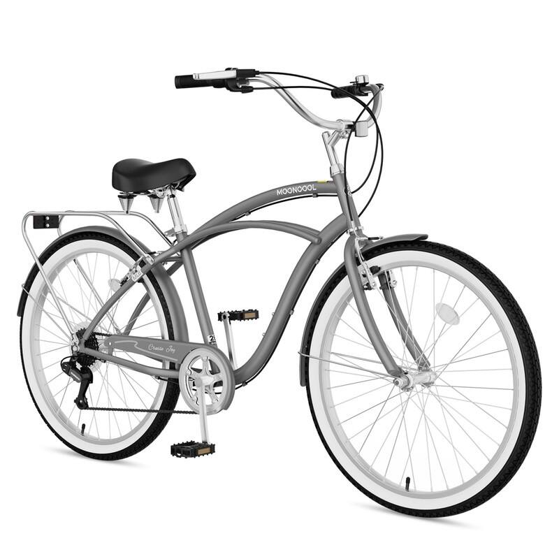Beach Cruiser Bike for Women and Men, 24/26 Inch 7-Speed Adult Bicycle