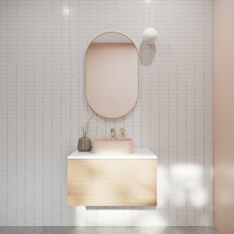 Glass Warehouse SF-PL-22X36 Inara 22" W x 36" H Contemporary Oval