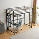 preview thumbnail 7 of 13, Twin Size Metal Loft Bed with Desk and Storage Shelves
