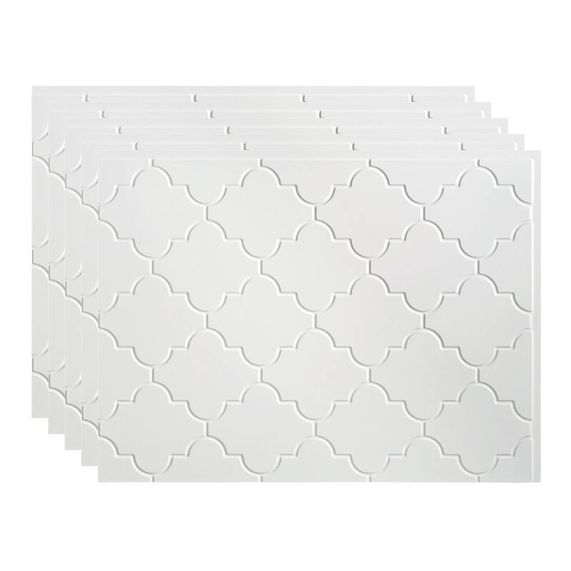 FASÄDE Monaco Decorative Vinyl Backsplash Panel - 5 Pack - Gloss White