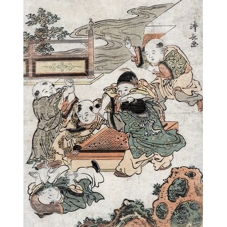 Shop Children Fighting During A Game Of Go Japanese Wood Cut Print