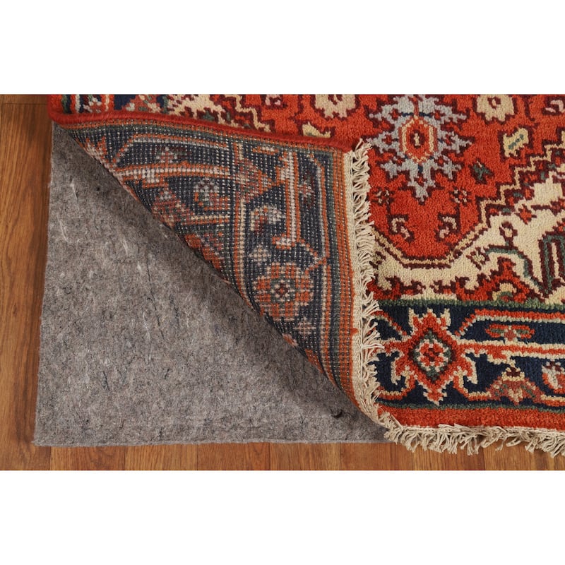 Hand Knotted Oriental 100% Wool Carpet Traditional Medallion Oranges & Rust Heriz (serapi) Area Rug - 5' 1'' X 3' 1''