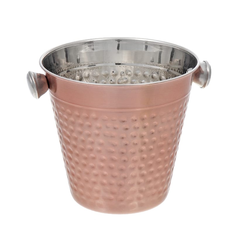 Ice Bucket Hammered & Metallic Rose