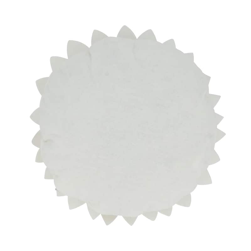 Felt Flower Design Poly-Filled Throw Pillow